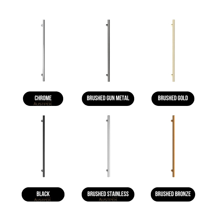 FELTON ATLAS POLE TOWEL WARMER 12VDC HEATED TOWEL RAIL 900MM BLACK