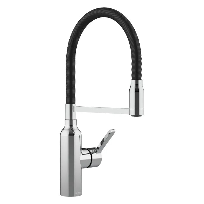 FELTON BEX LEAD FREE ALL PRESSURE PULL DOWN SINK MIXER 414MM CHROME AND BLACK