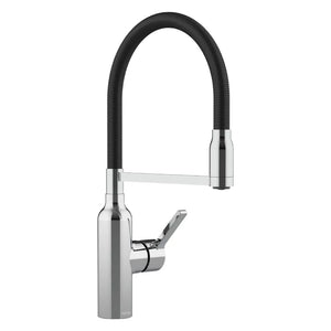 FELTON BEX LEAD FREE ALL PRESSURE PULL DOWN SINK MIXER 414MM CHROME AND BLACK