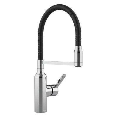 FELTON BEX LEAD FREE ALL PRESSURE PULL DOWN SINK MIXER 414MM CHROME AND BLACK