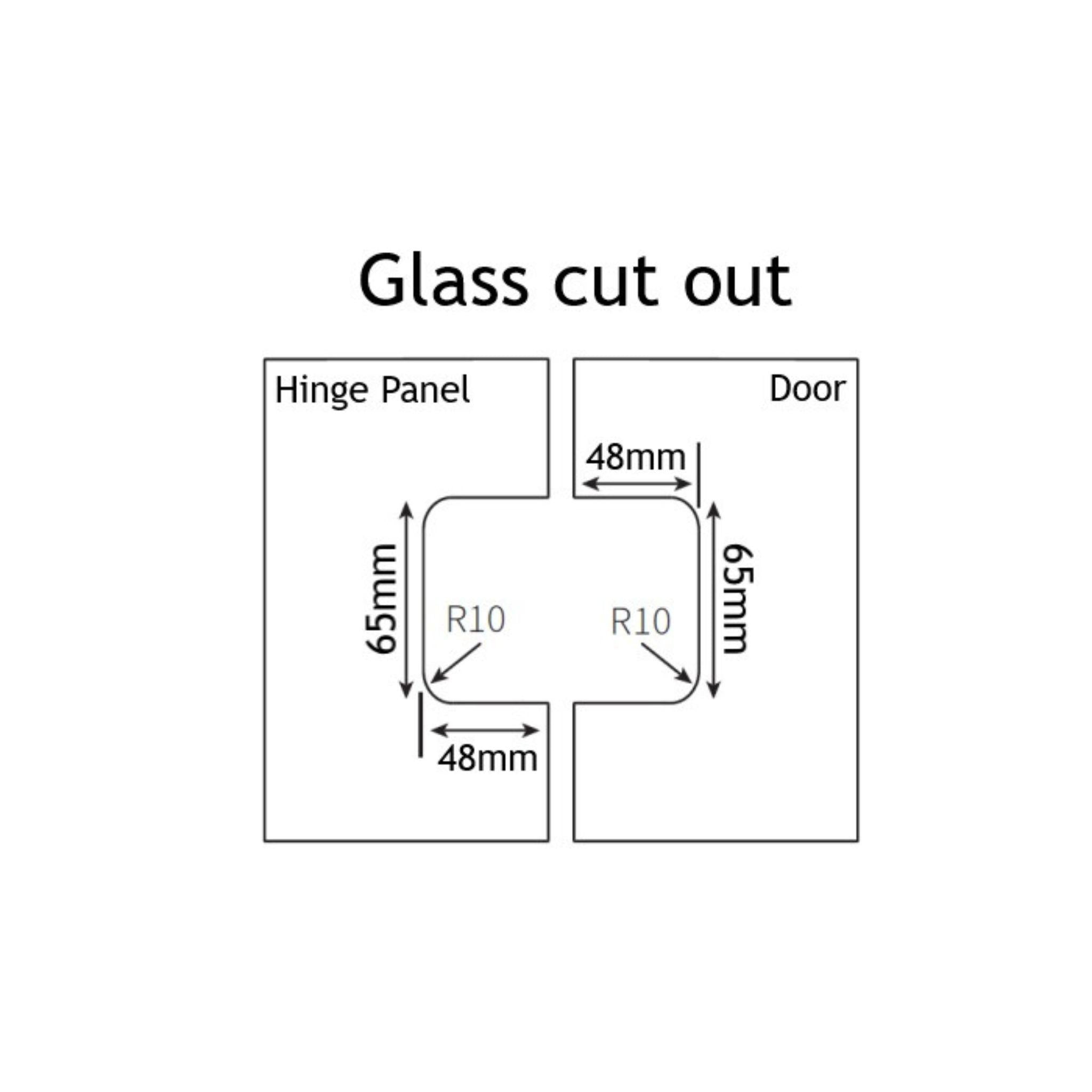 BELLA VISTA GLASS-TO-GLASS FLUTED SHOWER SCREEN HINGE BLACK