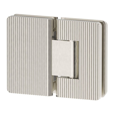 BELLA VISTA GLASS-TO-GLASS FLUTED SHOWER SCREEN HINGE BRUSHED NICKEL
