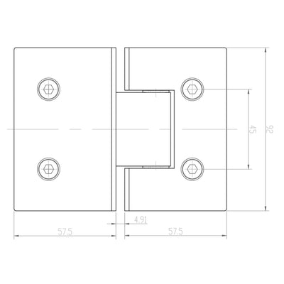 BELLA VISTA GLASS-TO-GLASS FLUTED SHOWER SCREEN HINGE GUNMETAL