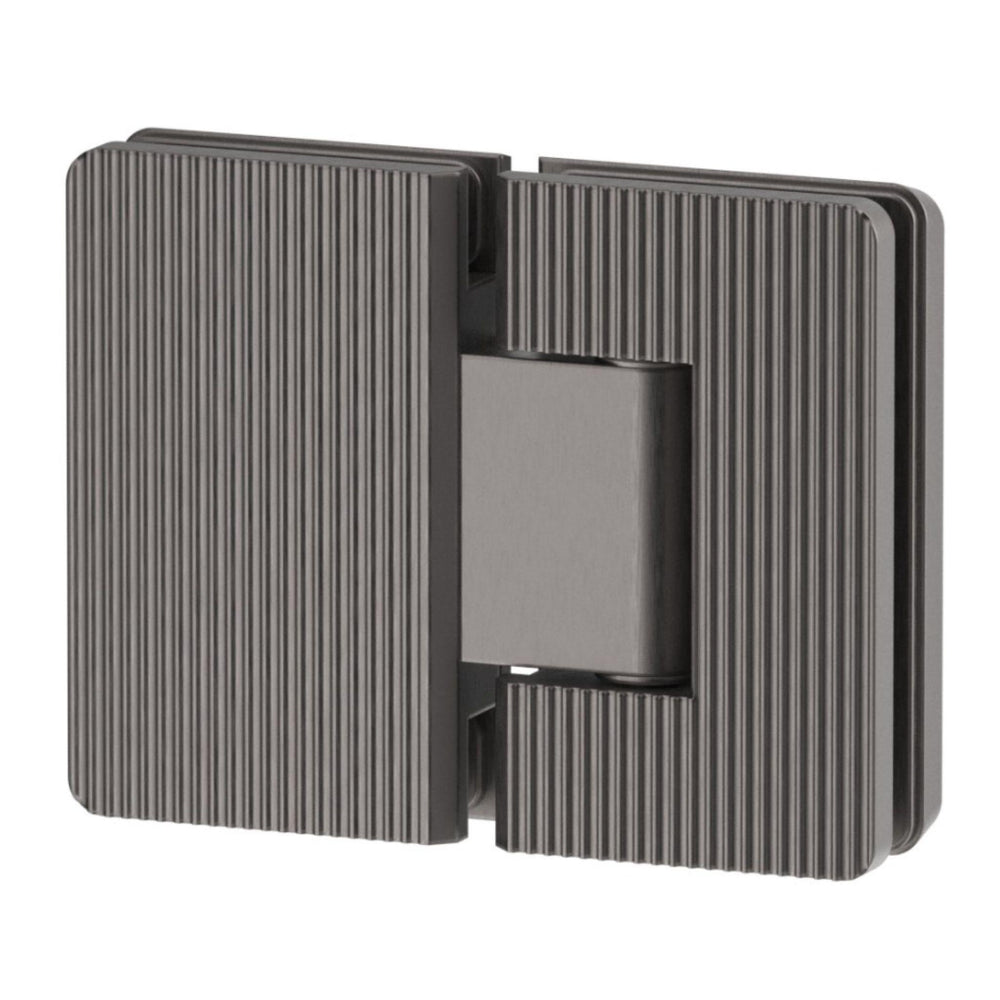 BELLA VISTA GLASS-TO-GLASS FLUTED SHOWER SCREEN HINGE GUNMETAL