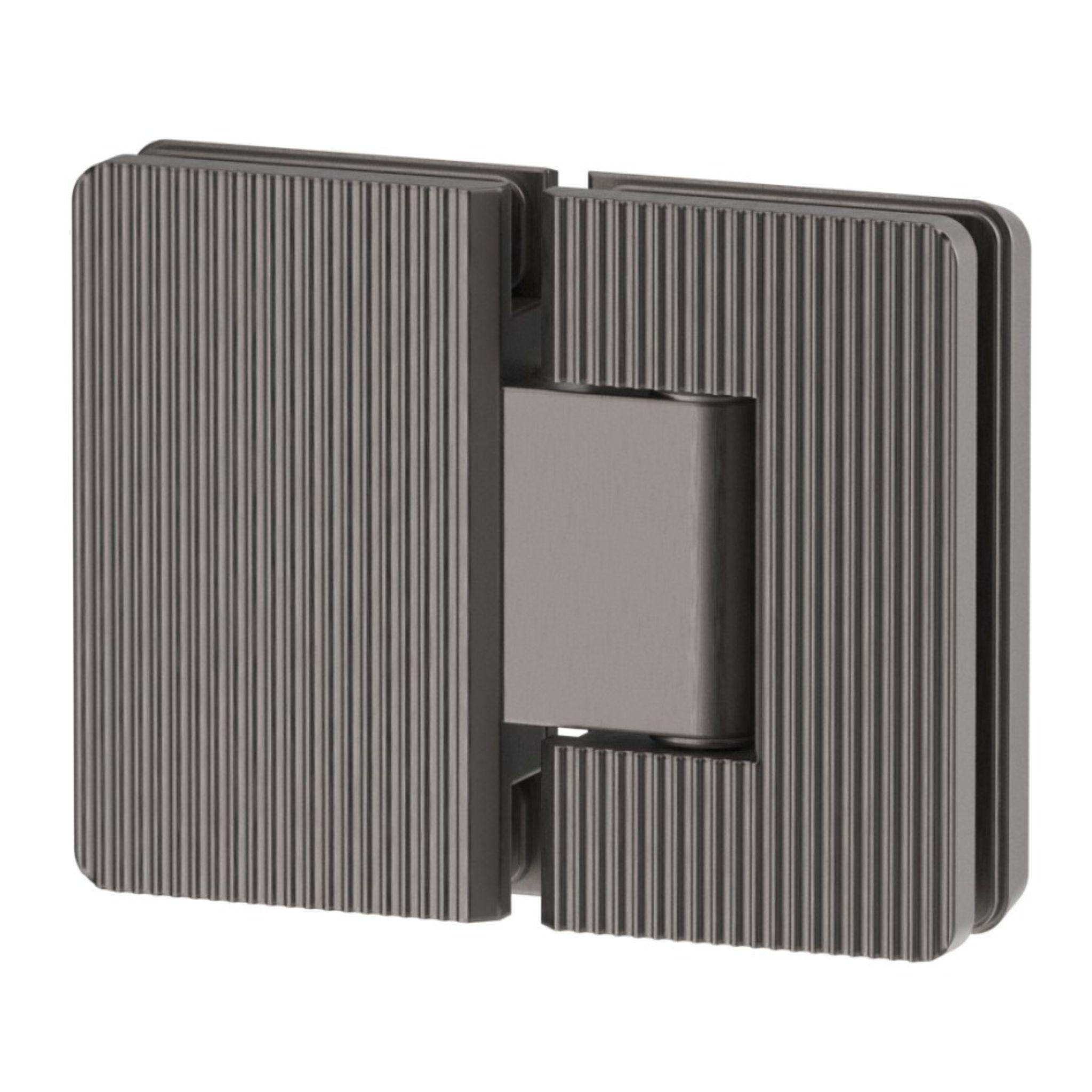 BELLA VISTA GLASS-TO-GLASS FLUTED SHOWER SCREEN HINGE GUNMETAL