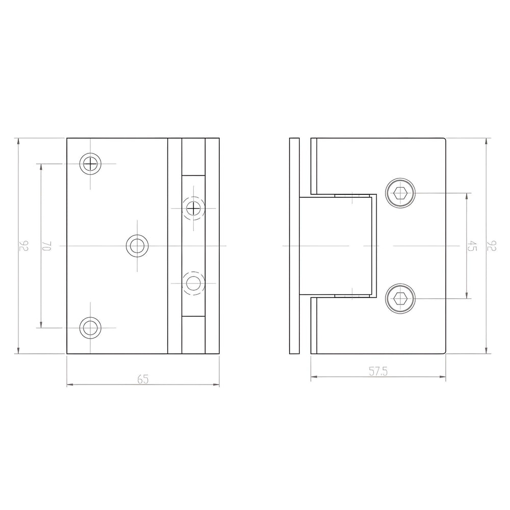 BELLA VISTA GLASS-TO-WALL FLUTED SHOWER SCREEN HINGE BLACK