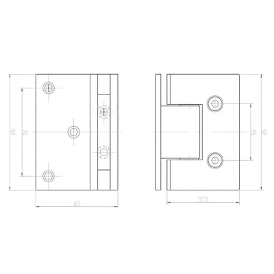 BELLA VISTA GLASS-TO-WALL FLUTED SHOWER SCREEN HINGE BLACK