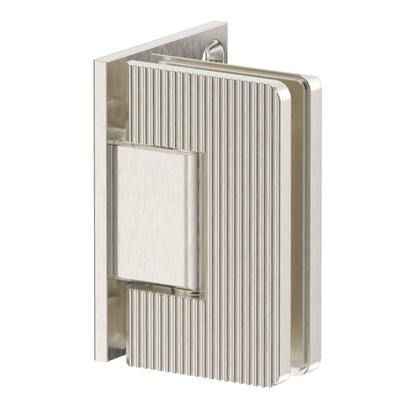 BELLA VISTA GLASS-TO-WALL FLUTED SHOWER SCREEN HINGE BRUSHED NICKEL