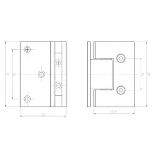 BELLA VISTA GLASS-TO-WALL FLUTED SHOWER SCREEN HINGE DUSK BRONZE