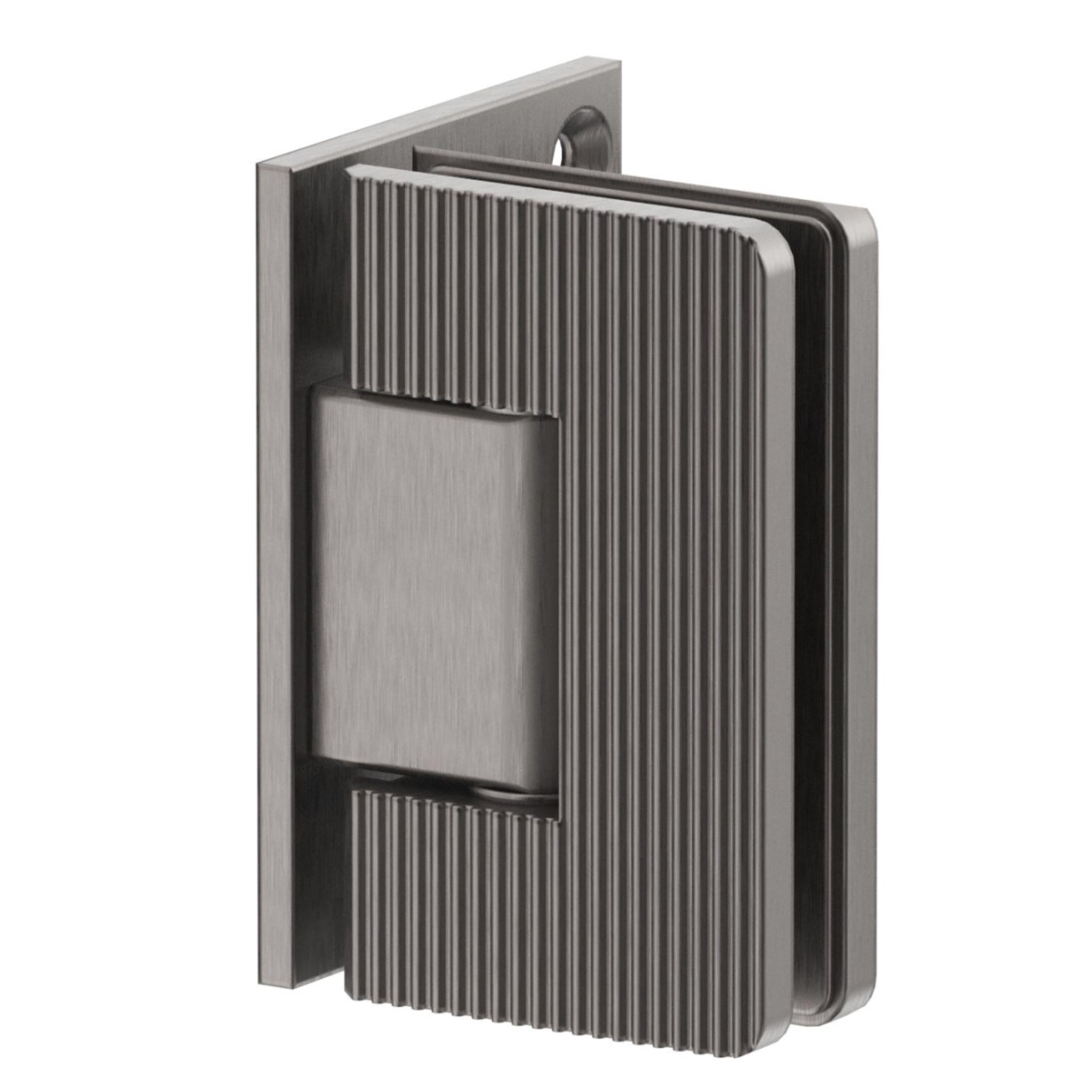 BELLA VISTA GLASS-TO-WALL FLUTED SHOWER SCREEN HINGE GUNMETAL