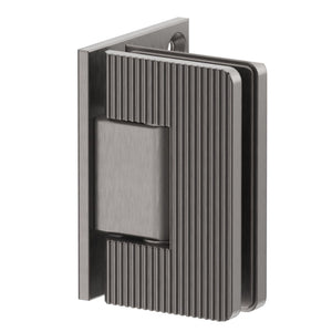 BELLA VISTA GLASS-TO-WALL FLUTED SHOWER SCREEN HINGE GUNMETAL