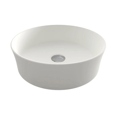 TURNER HASTINGS FINO ROUND ABOVE COUNTER FIRECLAY BASIN MATTE WHITE 382MM
