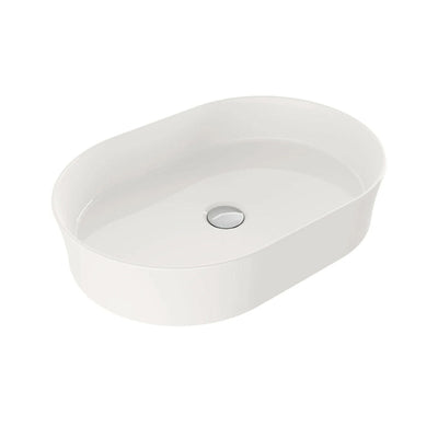 TURNER HASTINGS FINO OVAL ABOVE COUNTER FIRECLAY BASIN GLOSS WHITE 549MM