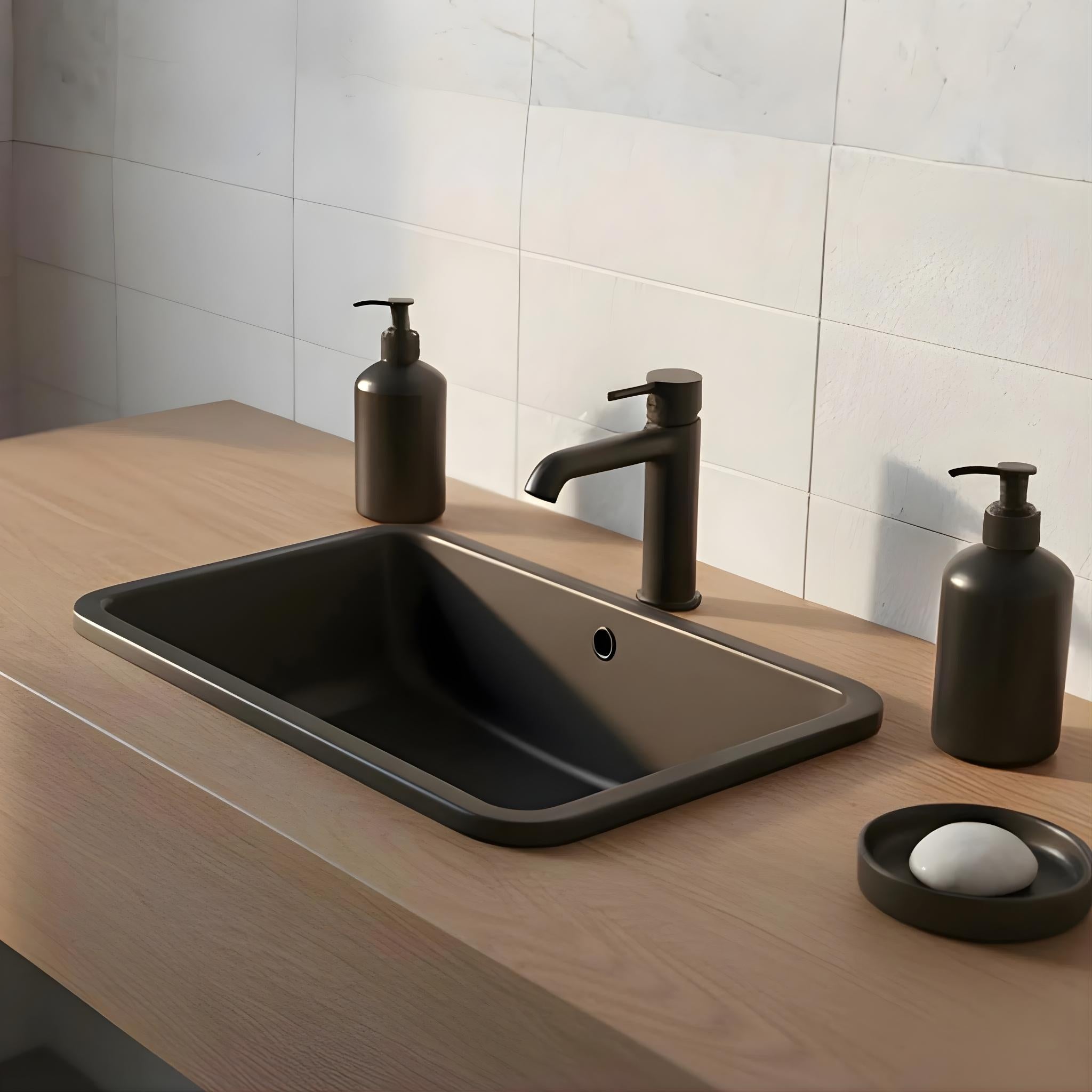 TURNER HASTINGS FINO UNDER COUNTER FIRECLAY BASIN MATTE BLACK 550MM