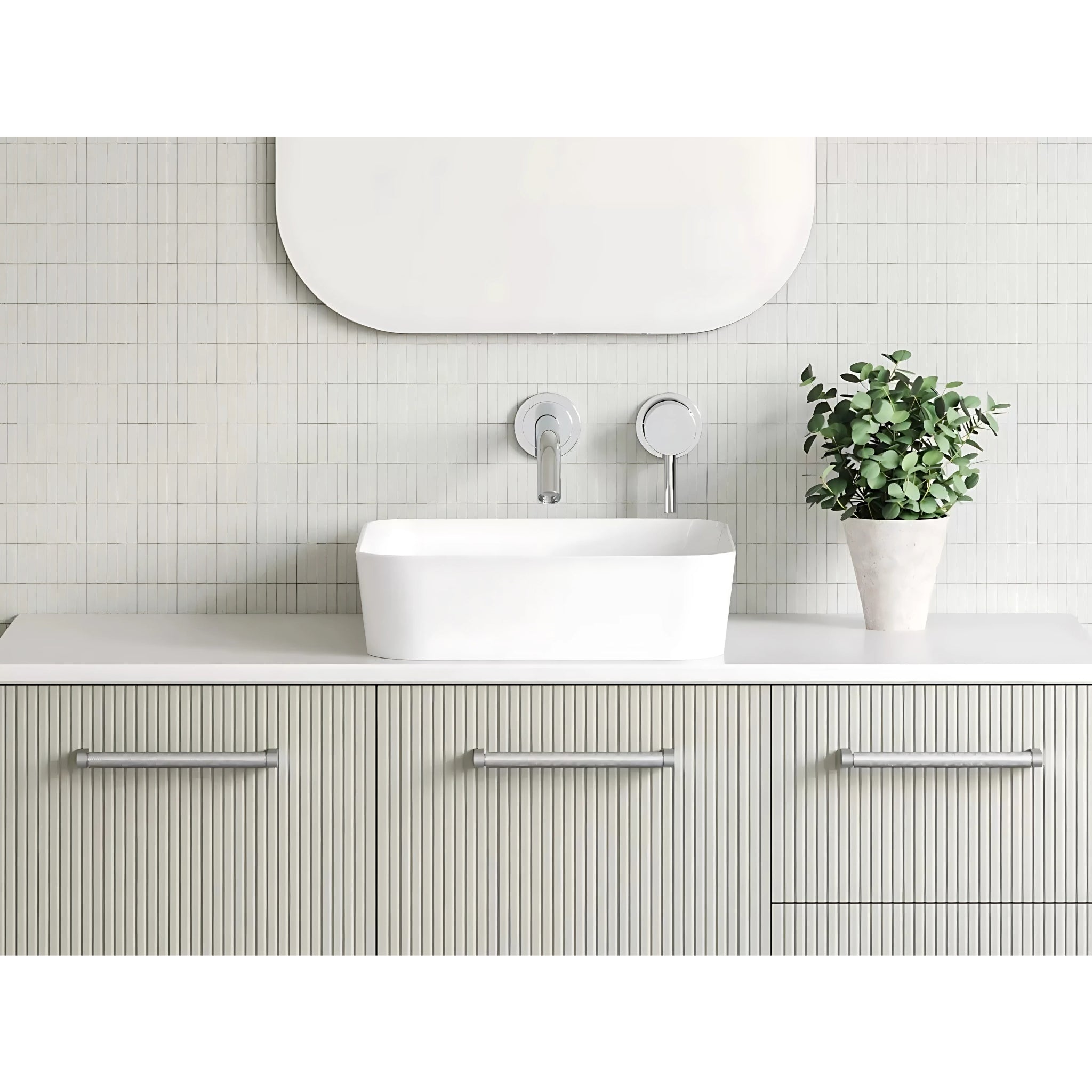 TIMBERLINE FLORENT ABOVE COUNTER BASIN GLOSS WHITE 400MM