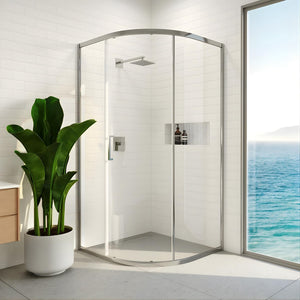 DECINA FLORIANO FRAMED CURVED SLIDING SHOWER SCREEN CHROME