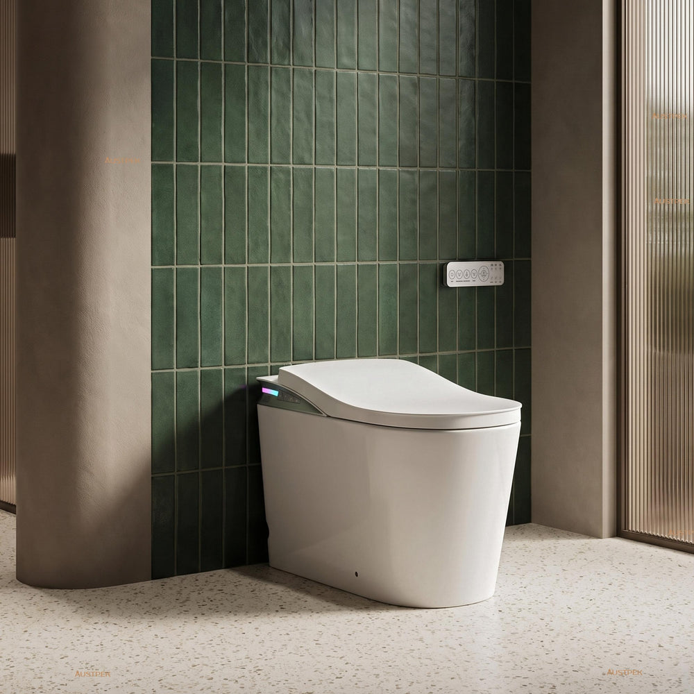 FLUVA K2 INTELLIGENT TOILET W/ AUTOFLUSH REMOTE CONTROLLED BIDET GLOSS WHITE