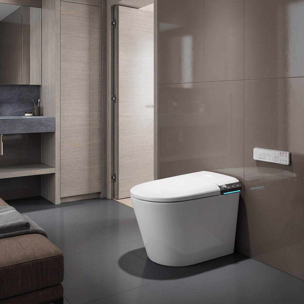 FLUVA U1 INTELLIGENT TOILET W/ AUTOFLUSH REMOTE CONTROLLED BIDET WHITE