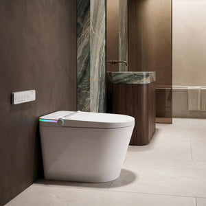 FLUVA U5 INTELLIGENT TOILET W/ AUTOFLUSH REMOTE CONTROLLED BIDET GLOSS WHITE
