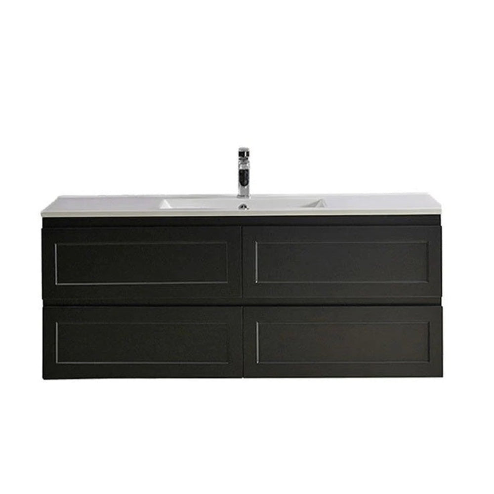 CETO FREMANTLE MATTE BLACK 1200MM SINGLE BOWL WALL HUNG VANITY