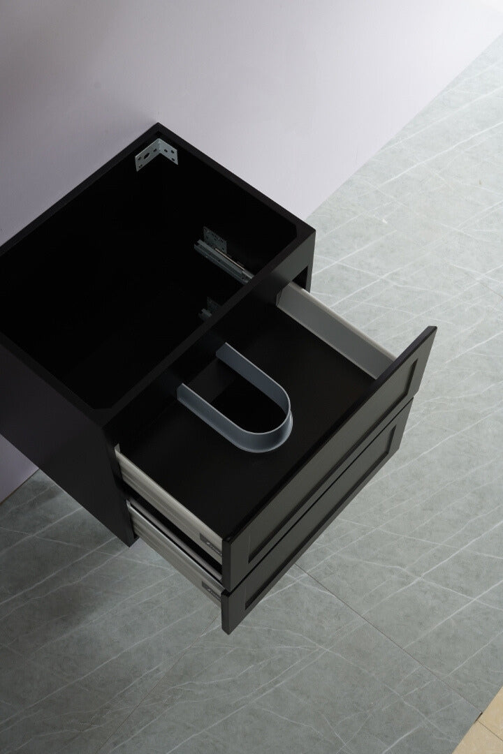 CETO FREMANTLE MATTE BLACK 600MM SINGLE BOWL WALL HUNG VANITY