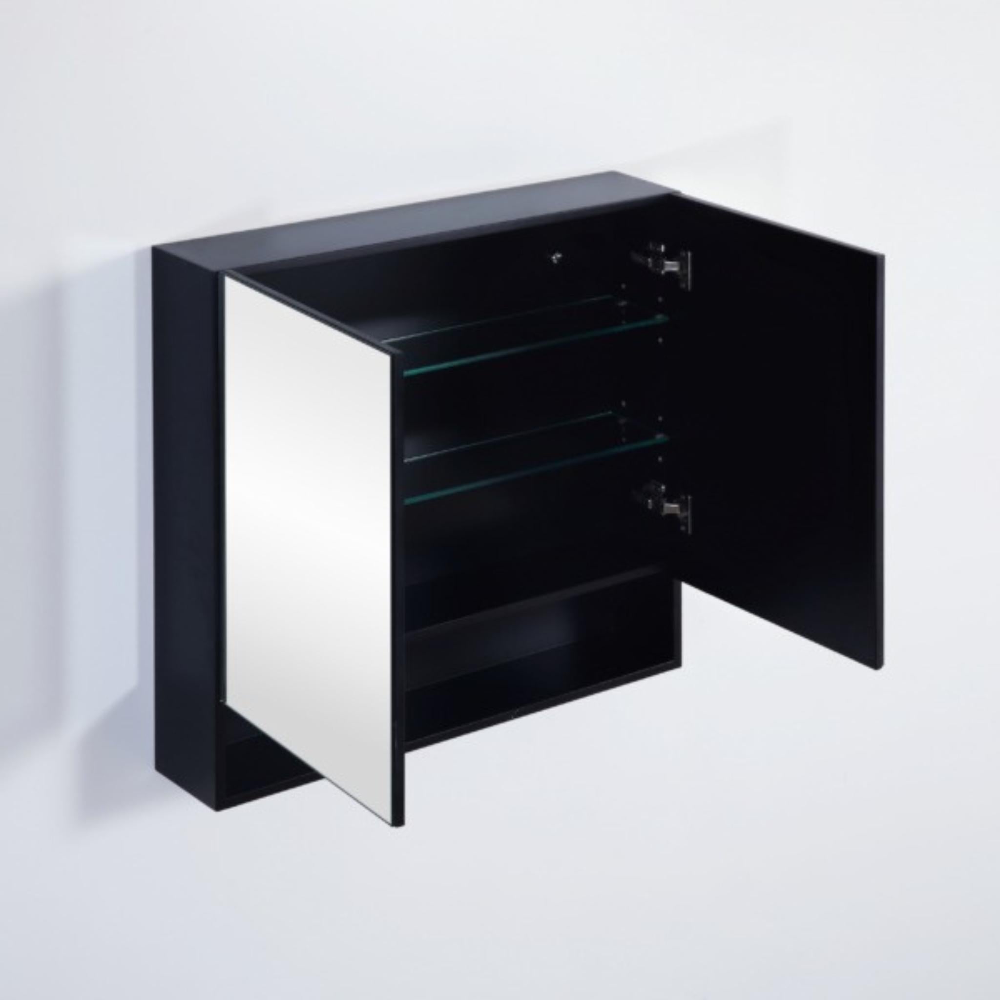 CETO FREMANTLE BLACK SHAVING CABINET 750MM X 750MM