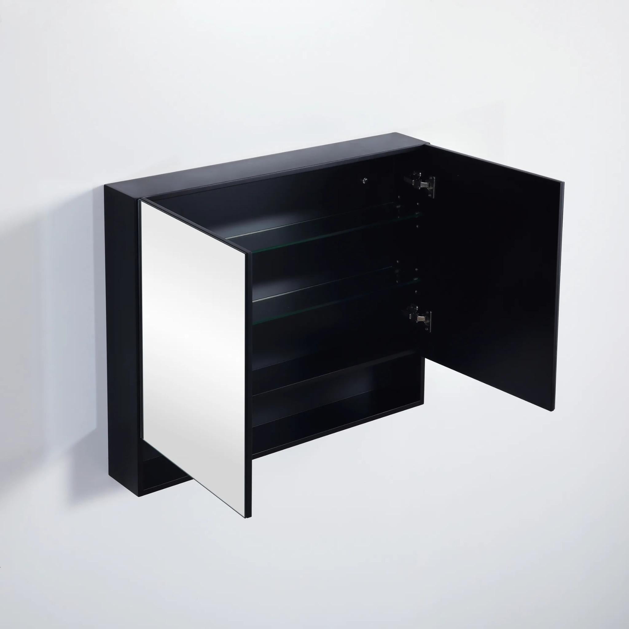 CETO FREMANTLE BLACK SHAVING CABINET 900MM X 750MM