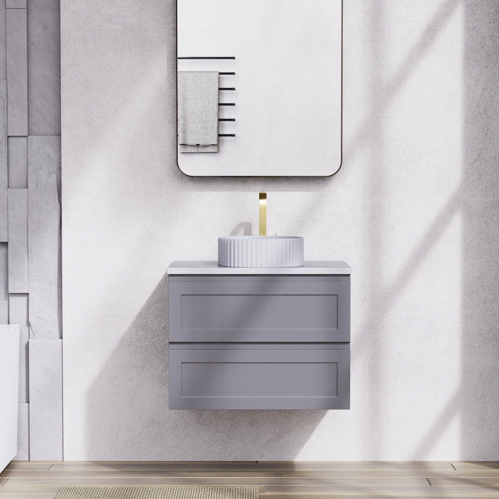 CETO FREMANTLE MATTE GREY 750MM SINGLE BOWL WALL HUNG VANITY