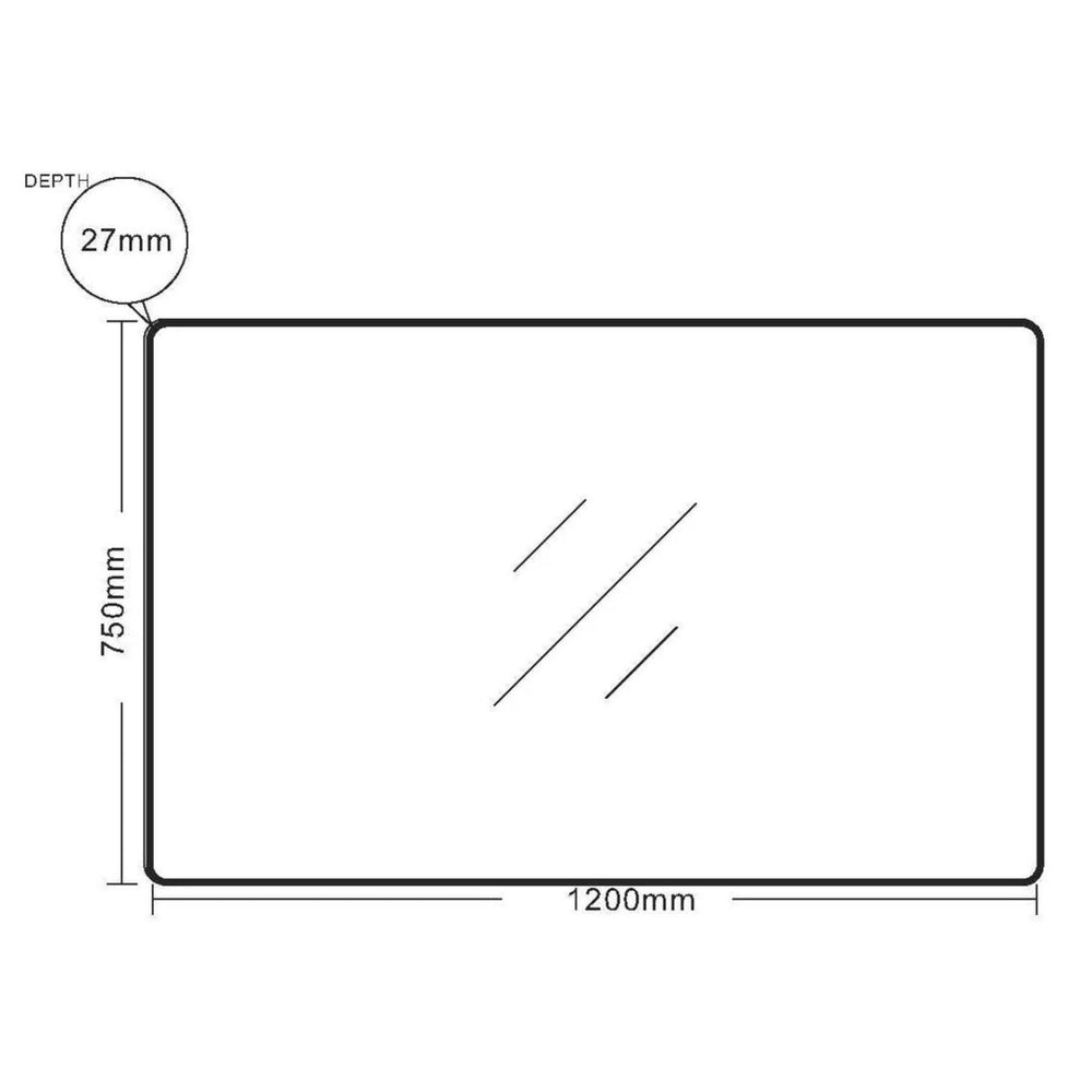 MERCIO ALUMINIUM FRAMED RECTANGULAR MIRROR BRUSHED GOLD 1200X750MM