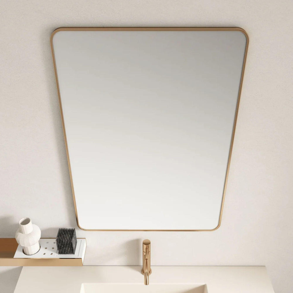 MERCIO ALUMINIUM FRAMED RECTANGULAR MIRROR BRUSHED GOLD 600X750MM