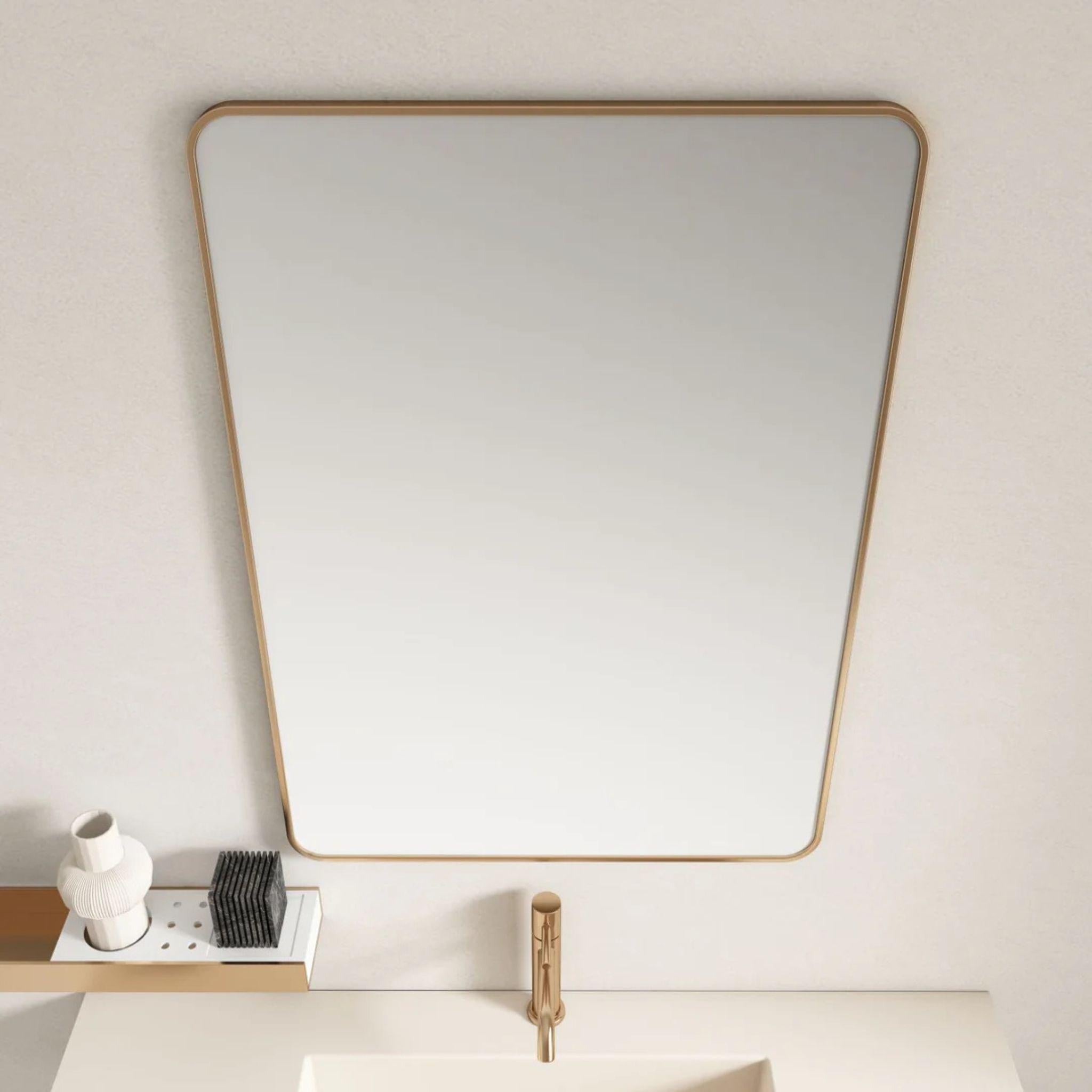 MERCIO ALUMINIUM FRAMED RECTANGULAR MIRROR BRUSHED GOLD 600X750MM