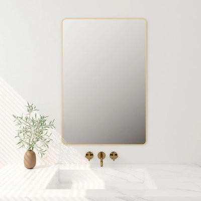 MERCIO ALUMINIUM FRAMED RECTANGULAR MIRROR BRUSHED GOLD 600X750MM