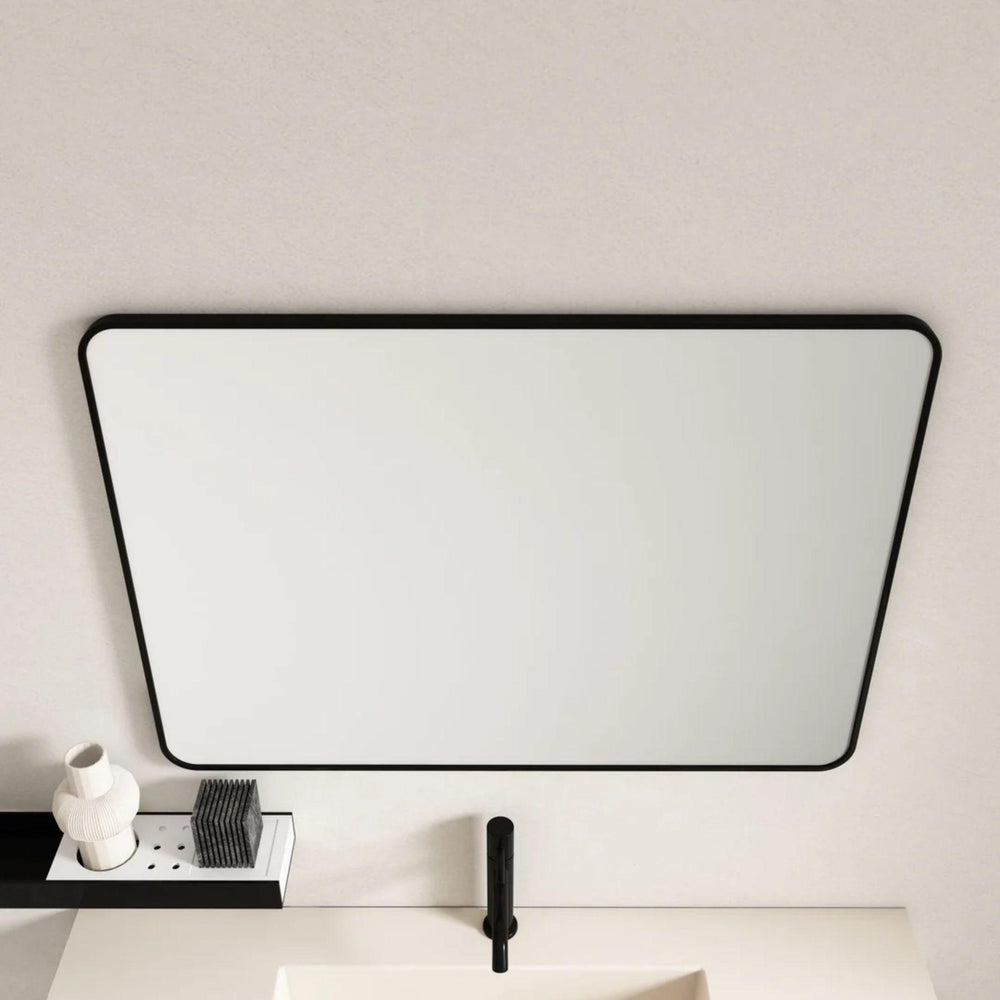 MERCIO ALUMINIUM FRAMED RECTANGULAR MIRROR MATTE BLACK 900X750MM