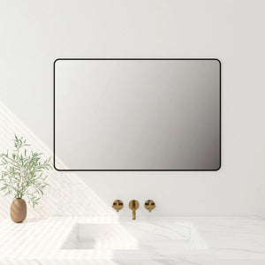 MERCIO ALUMINIUM FRAMED RECTANGULAR MIRROR MATTE BLACK 900X750MM
