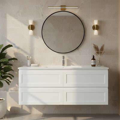 CETO FREMANTLE MATTE WHITE 1200MM SINGLE BOWL WALL HUNG VANITY