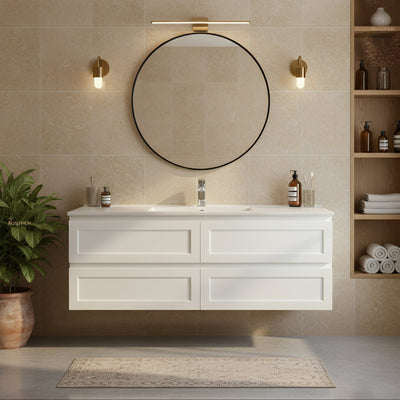 CETO FREMANTLE MATTE WHITE 1500MM SINGLE BOWL WALL HUNG VANITY