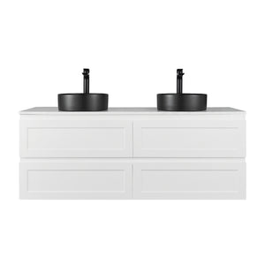 CETO FREMANTLE MATTE WHITE 1500MM DOUBLE BOWL WALL HUNG VANITY