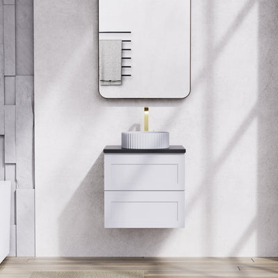 CETO FREMANTLE MATTE WHITE 600MM SINGLE BOWL WALL HUNG VANITY