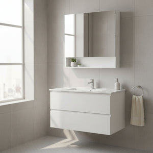 CETO FREMANTLE WHITE SHAVING CABINET 750MM X 750MM