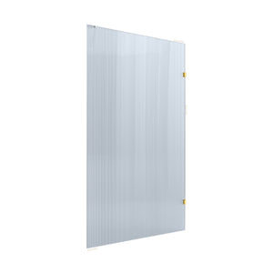 BELLA VISTA FRAMELESS REEDED FIXED PANEL SHOWER SCREEN SHINY GOLD
