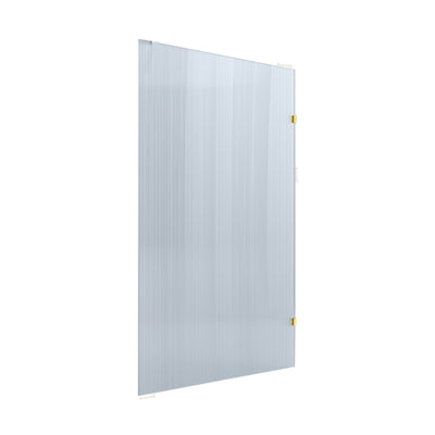 BELLA VISTA FRAMELESS REEDED FIXED PANEL SHOWER SCREEN SHINY GOLD
