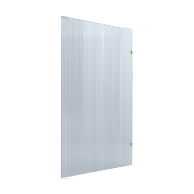 BELLA VISTA FRAMELESS REEDED FIXED PANEL SHOWER SCREEN FRENCH GOLD