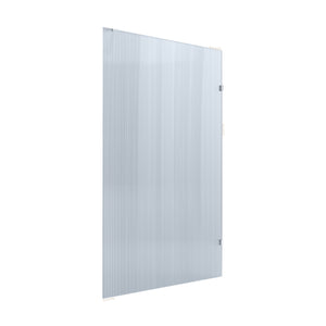 BELLA VISTA FRAMELESS REEDED FIXED PANEL SHOWER SCREEN BRUSHED SILVER