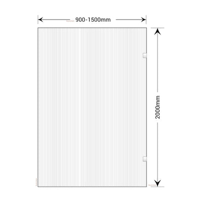 BELLA VISTA FRAMELESS REEDED FIXED PANEL SHOWER SCREEN BRUSHED NICKEL