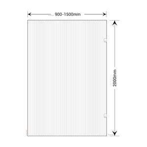 BELLA VISTA FRAMELESS REEDED FIXED PANEL SHOWER SCREEN CHROME
