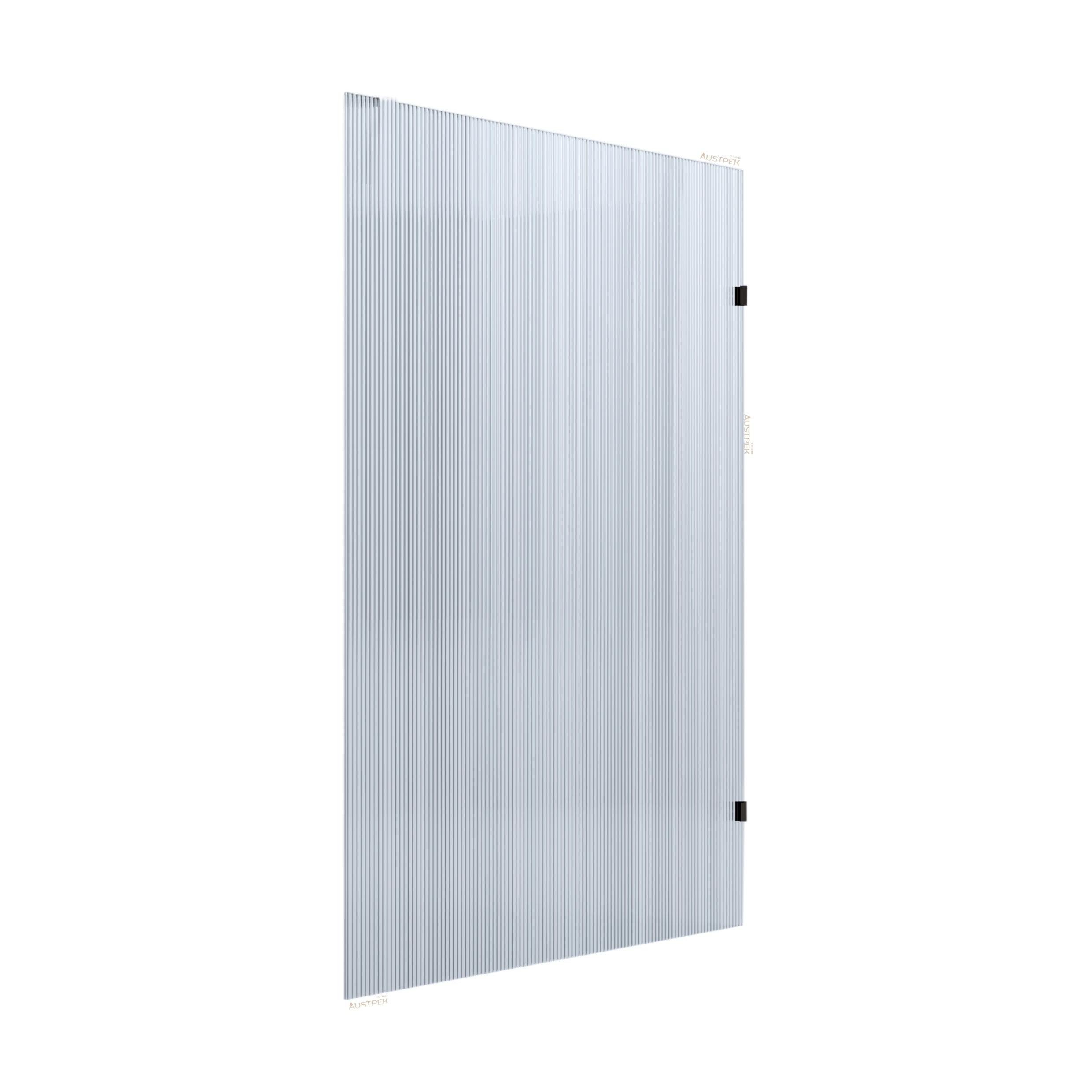 BELLA VISTA FRAMELESS REEDED FIXED PANEL SHOWER SCREEN BLACK