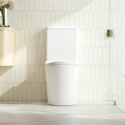 MERCIO FIFA QUIET RIMLESS AND TORNADO FLUSH BACK TO WALL TOILET SUITE GLOSS WHITE