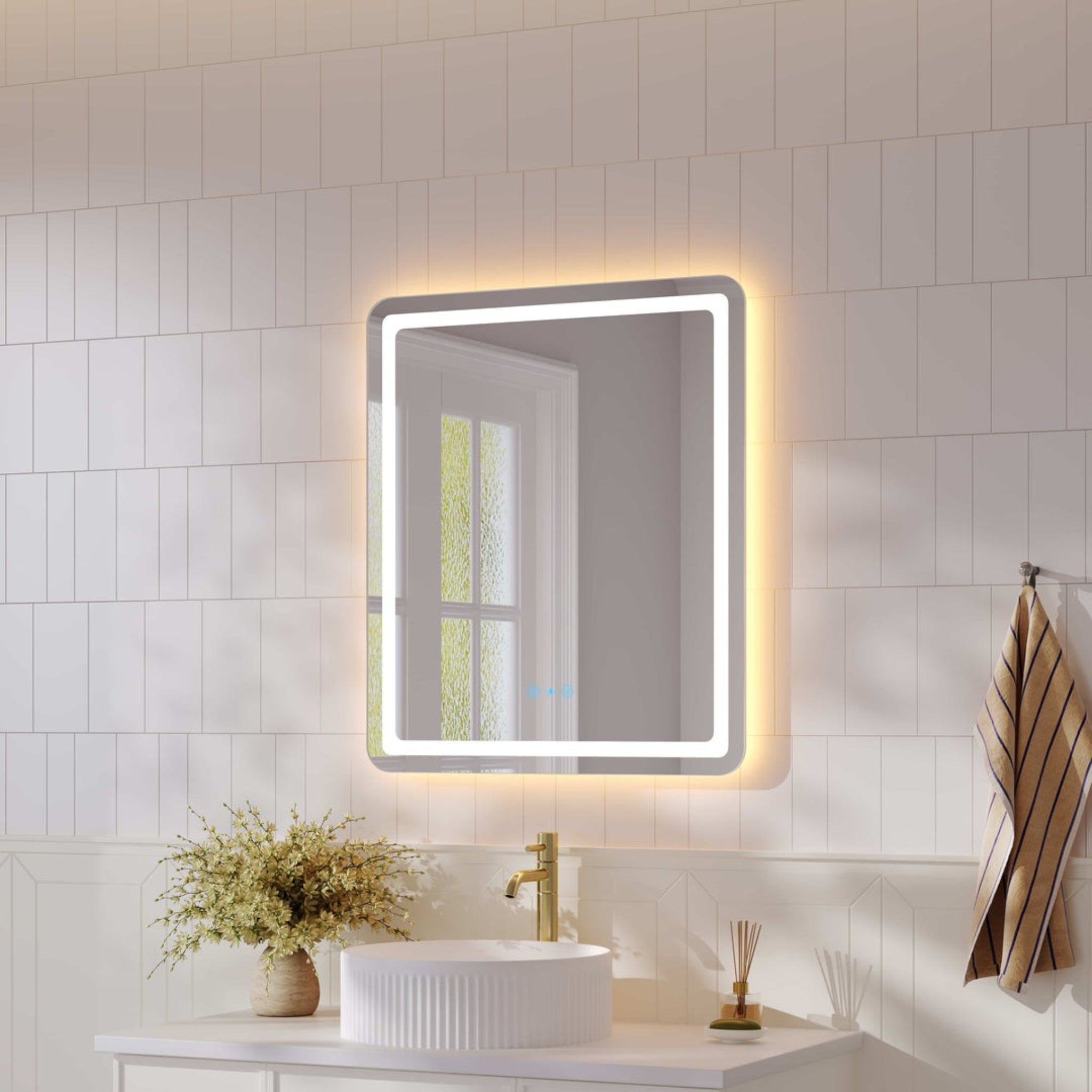 MERCIO FREYA FRAMELESS RECTANGULAR LED MIRROR 600X750MM