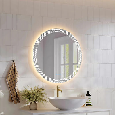MERCIO FREYA FRAMELESS TEXTURED LED MIRROR 800X800MM
