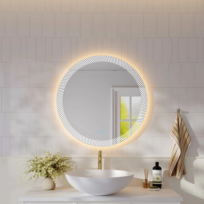 MERCIO FREYA FRAMELESS TEXTURED LED MIRROR 800X800MM